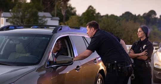 police officers pulled over a driver